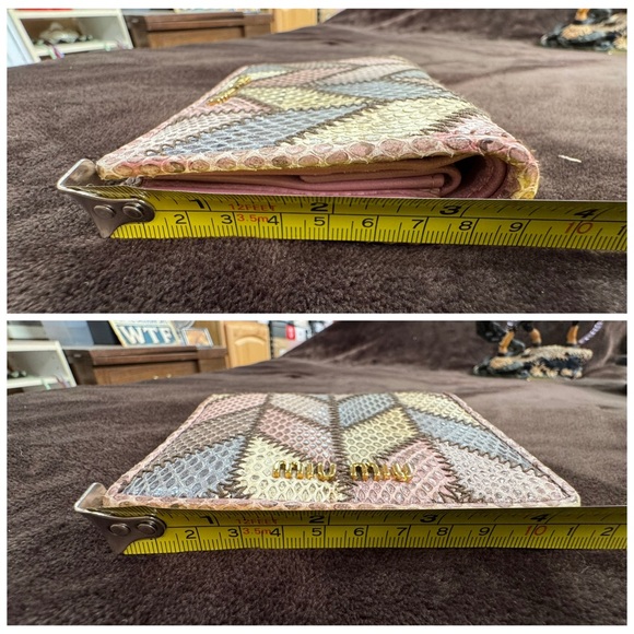 Miu Miu Multicolor Python Leather patchwork Wallet - Picture 6 of 7